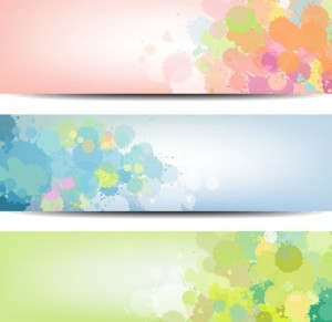 Set Of Vector Fresh Splashed Color Banners