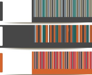 Set Of Vector Simple Banners with Colored Stripes Backgrounds