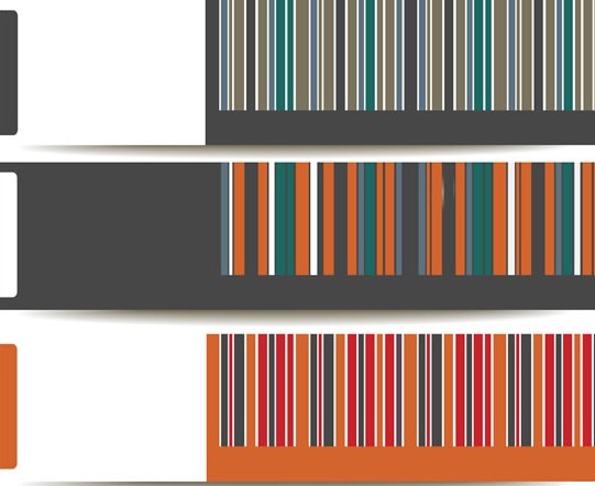Set Of Vector Simple Banners with Colored Stripes Backgrounds