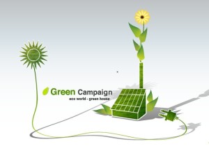 Green ECO World Campaign Green House Vector