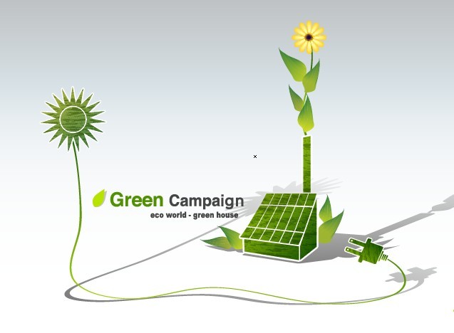 Green ECO World Campaign Green House Vector