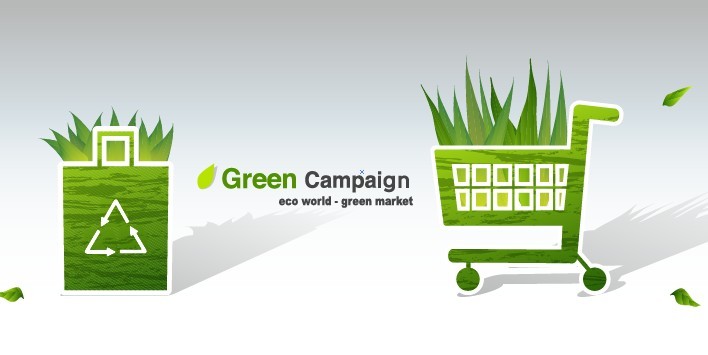 Green ECO World Campaign Green Market Vector