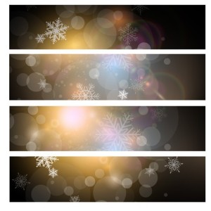 Set Of Vector Snowflake and Sunlight Banners 01