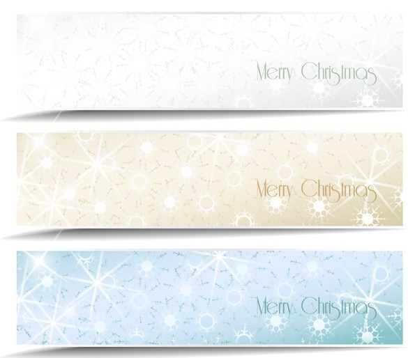 Set Of Vector Snowflake and Sunlight Banners 02