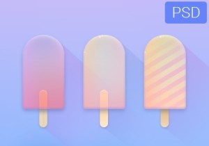Transparent Colored Ice Creams PSD