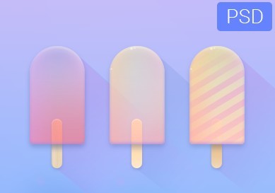 Transparent Colored Ice Creams PSD