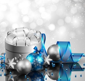 Blue Merry Christmas Decorations Vector 02