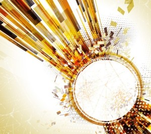 Retro Abstract Technology Background Vector 01