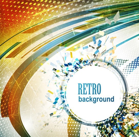 Retro Abstract Technology Background Vector 05