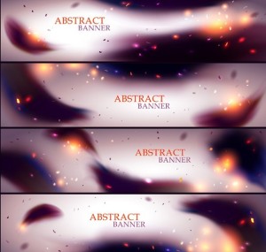 Set Of Vector Blurred Abstract Smoke Background 01