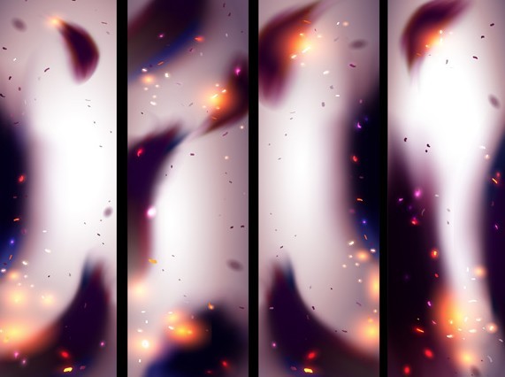 Set Of Vector Blurred Abstract Smoke Background 02