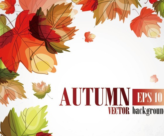 Hand Painted Autumn Maple Leaves Background Vector 02