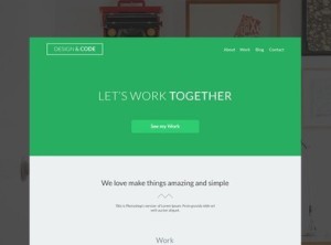 Light Green Flat Web Template PSD
