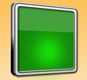 3D Green Box with Metal Border PSD Mockup
