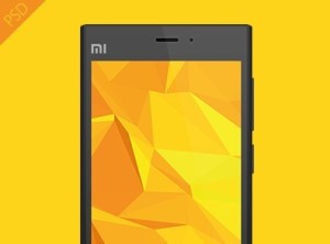 Flat Xiaomi 3 Cell Phone PSD Mockup