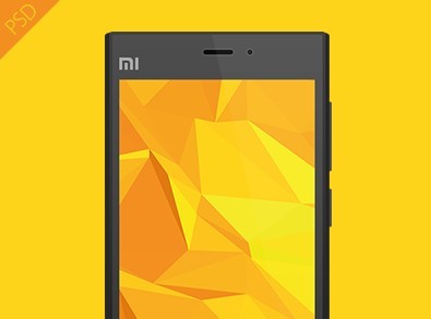 Flat Xiaomi 3 Cell Phone PSD Mockup