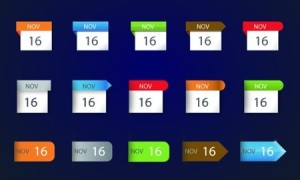 Set OF Vector Colored Infographic Calendar Labels 01
