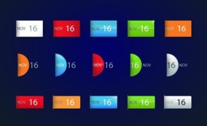 Set OF Vector Colored Infographic Calendar Labels 02