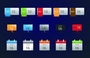 Set OF Vector Colored Infographic Calendar Labels 03