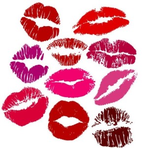 Set Of Vector Tempting Lip Prints