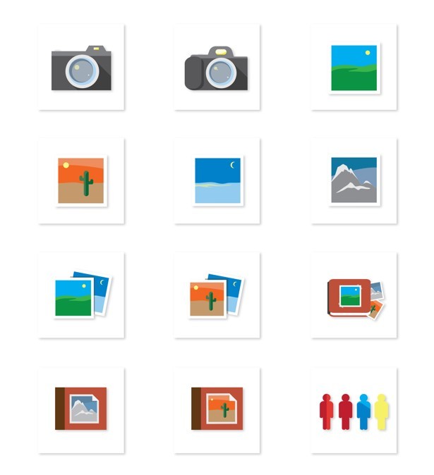 Simple Flat Icons Set Vector