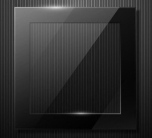 Glossy Black Frame with Reflection Vector 01