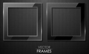 Glossy Black Frame with Reflection Vector 03