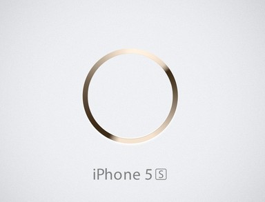 Gold iPhone 5S Home Button PSD