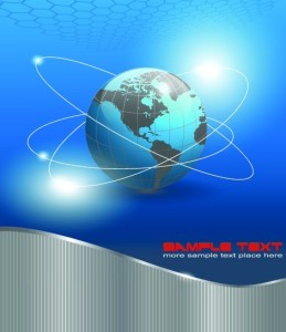 Metallic Earth and World Map Background Vector 01