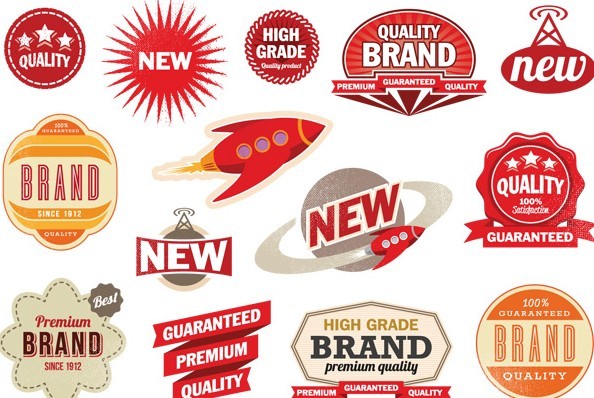 Set Of Vector Simple Promotion Label Stickers 01
