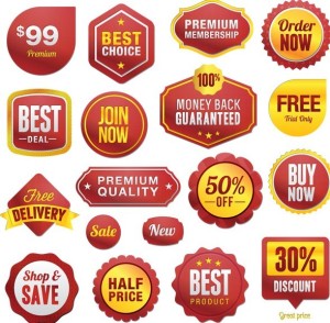 Set Of Vector Simple Promotion Label Stickers 02