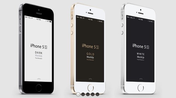 Three-Quarter Perspective iPhone 5S PSD Mockup