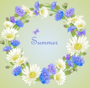 Wild Chrysanthemum Wreath Vector