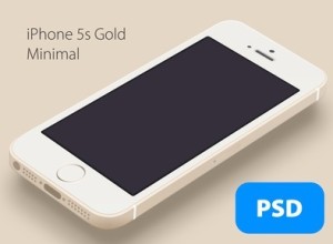 Minimal Gold iPhone 5S PSD Mockup