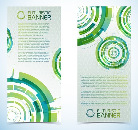 Set Of Vector Futuristic Banners 03