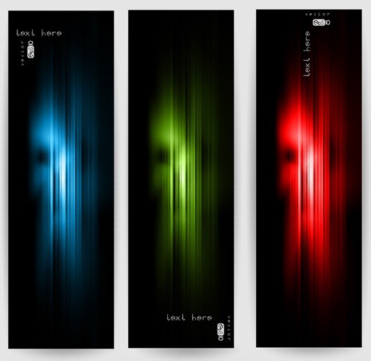 Set Of Vertical Banners With Colorful Abstract Waves Backgrounds 03