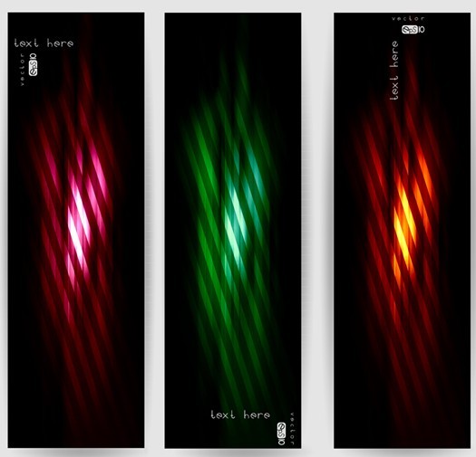 Set Of Vertical Banners With Colorful Abstract Waves Backgrounds 04