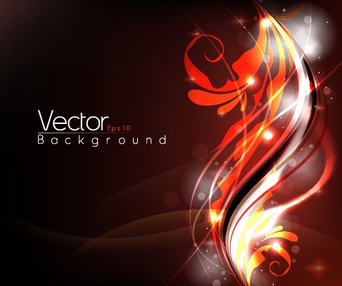 Shining Flourish Floral Background Vector 01