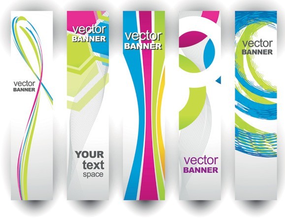 Colored Bright Web Banner & Header Designs Vector 01