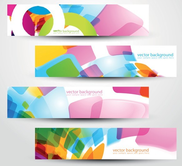 Colored Bright Web Banner & Header Designs Vector 02