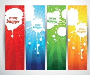 Colored Bright Web Banner & Header Designs Vector 03