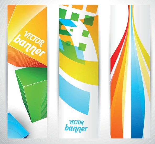 Colored Bright Web Banner & Header Designs Vector 04