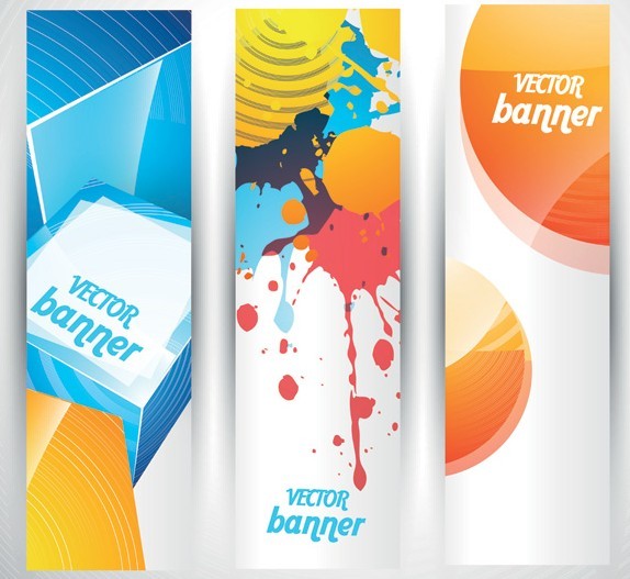 Colored Bright Web Banner & Header Designs Vector 05