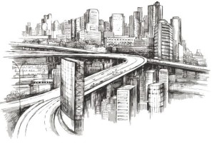 Modern City Sketch Vector