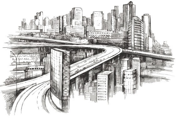 Modern City Sketch Vector