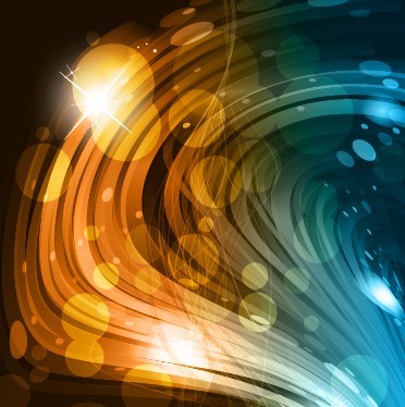 Sparkling Abstract Waves and Halos Background Vector 02