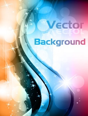 Sparkling Abstract Waves and Halos Background Vector 04