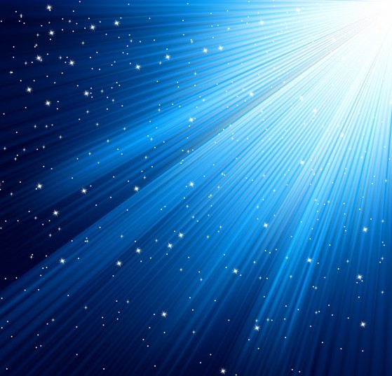 Blue Technology Background with Stars and Sunlight