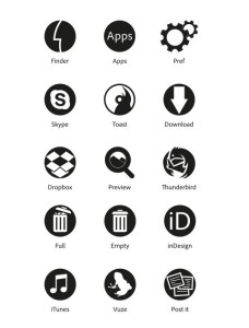Minimal Black Flat Icon Set Vector