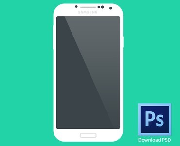 Flat Samsung Galaxy S4 Mockup PSD
